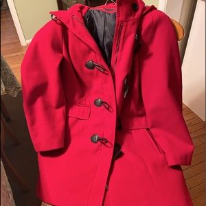 Tommy Hilfiger red Womens toggle and zip coat 1X